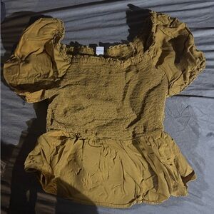 Old Navy Women's Yellow Smocked Blouse